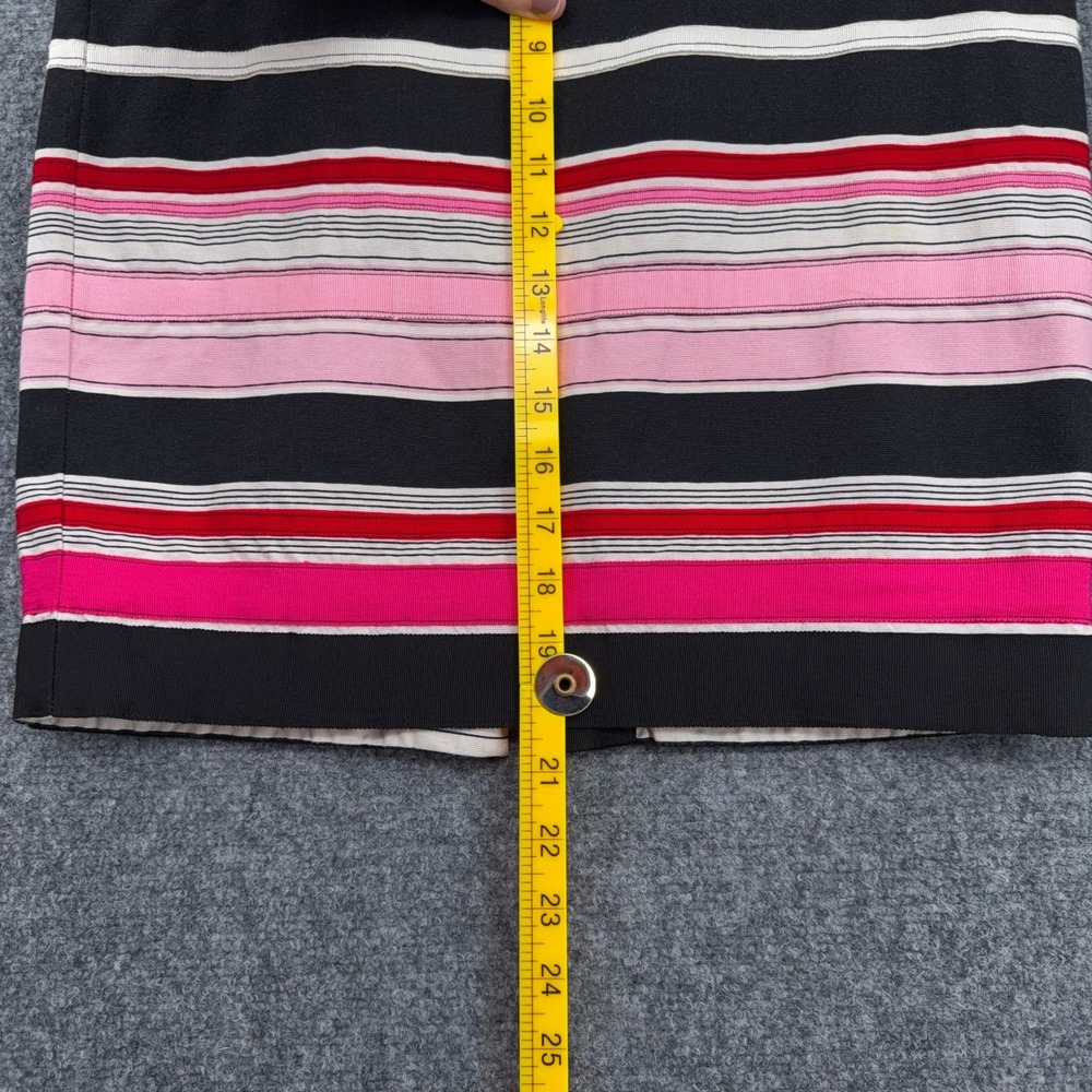 Talbots‎ Petites Pink Black Red Striped Cotton Pencil Skirt 4P Business Casual - Picture 6 of 6